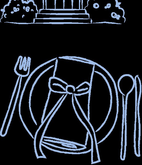 Ilustración de mesa servida